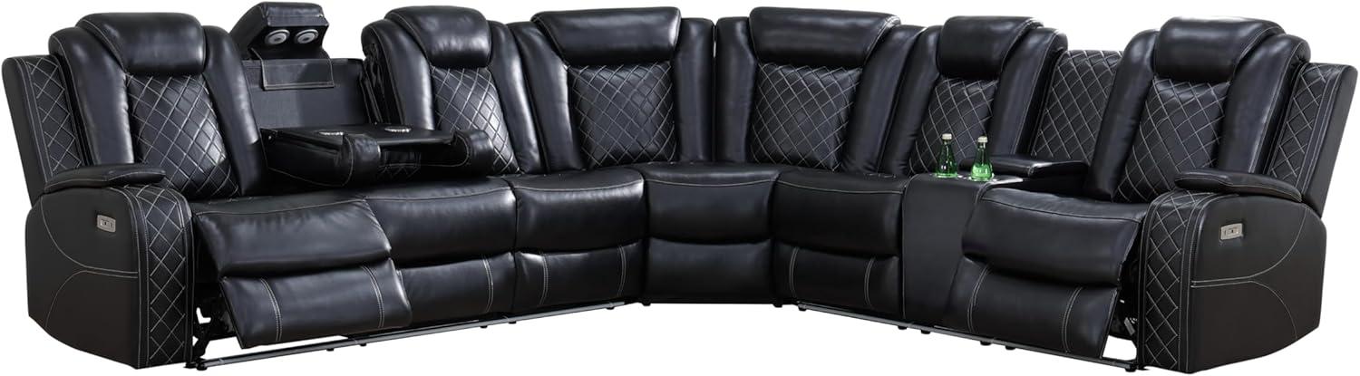 Aycp Air Leather Power Recliner Sectional Fits Your Room