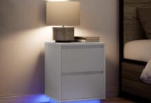 Bedside Cabinet Set of 2 White – compact storage by your bed