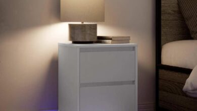Bedside Cabinet Set of 2 White – compact storage by your bed