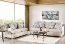 Furniture Of America Berin Cream Sofa Pair Softening Corners
