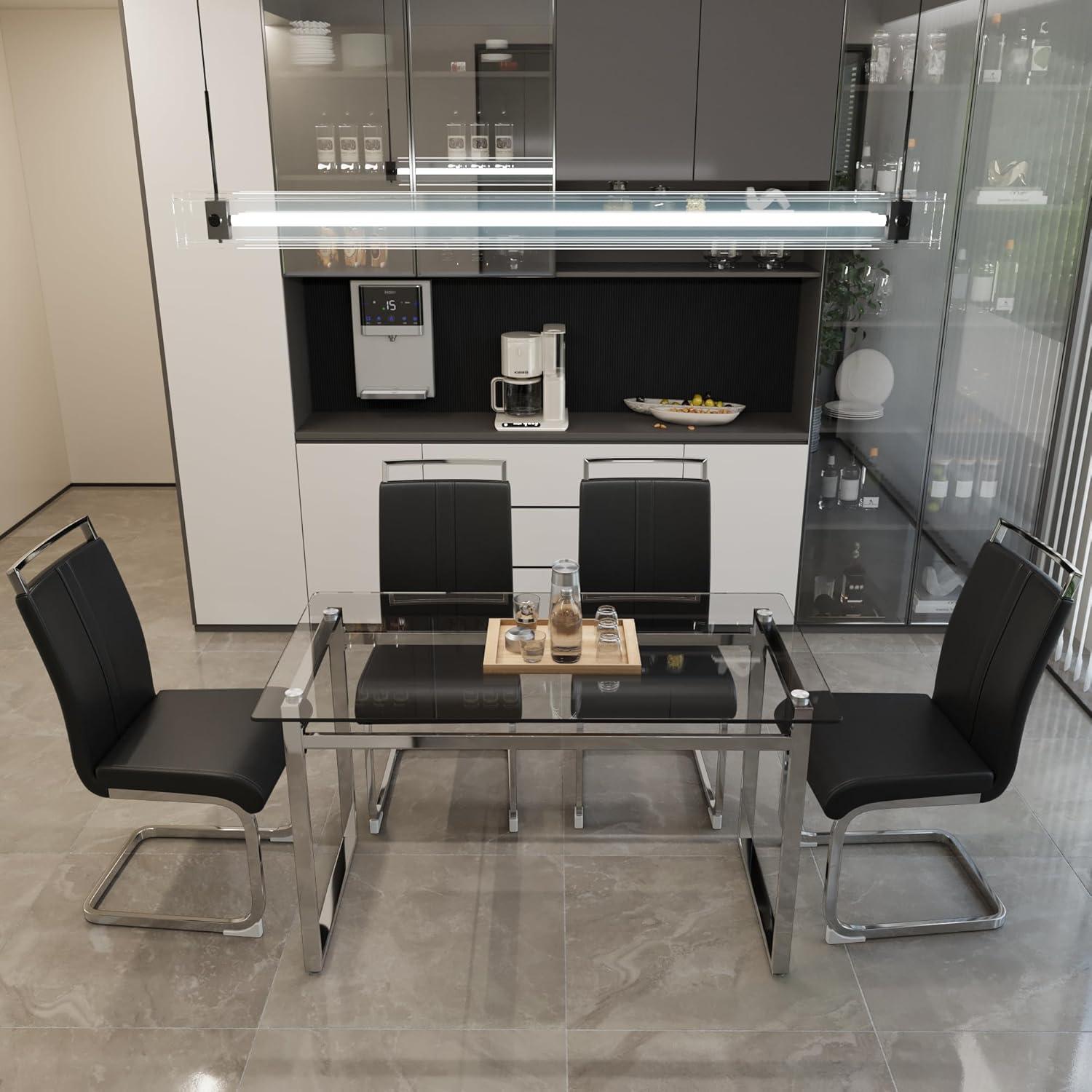 Glass Dining Table 51'' Rectangle - fits your small kitchen