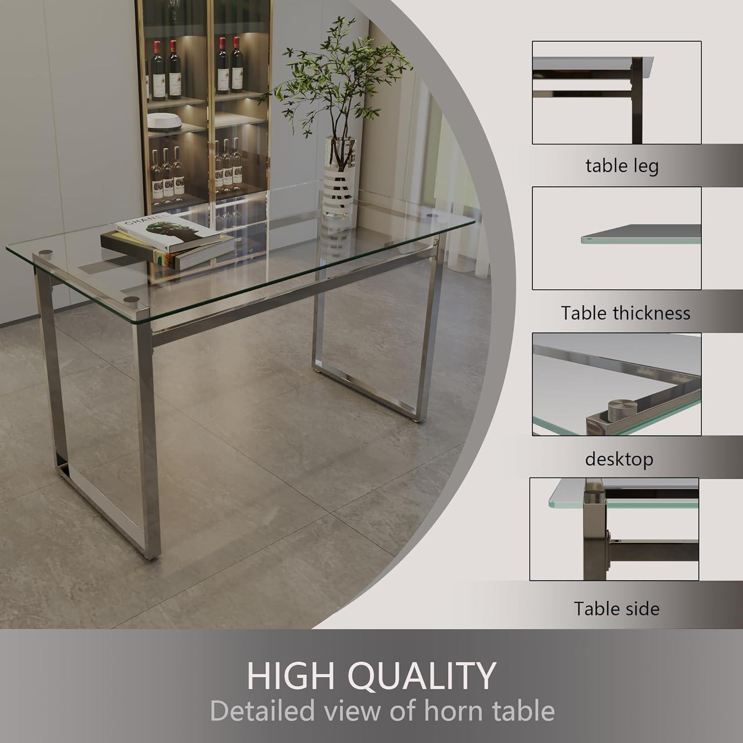 Glass Dining Table 51'' Rectangle - fits your small kitchen