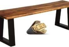 Happygrill Acacia Wood Patio Bench Defining The Garden Nook