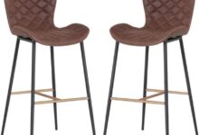 Home Square Lyla 30 Antique Brown Barstool For Your Counter