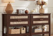 Leyaoyao 315 Wide Rattan Night Stand To Tame Your Clutter