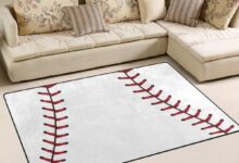 Linomo Area Rug Baseball Lace Sport Ball For Your Entry
