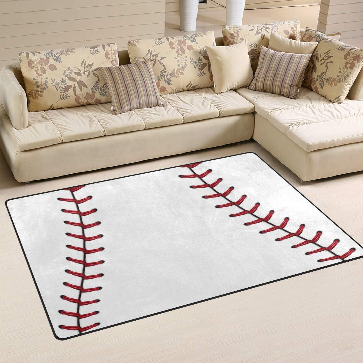 Linomo Area Rug Baseball Lace Sport Ball For Your Entry