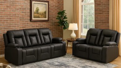 Lucklife Black Leather Recliner Sofa Grounds The Living Room