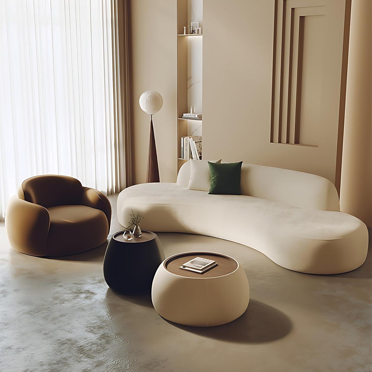 Lycktre Curved Velvet Sectional Sofa Softening The Room