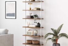 Nathan James Theo 6 Shelf Bookcase Softens Industrial Lines