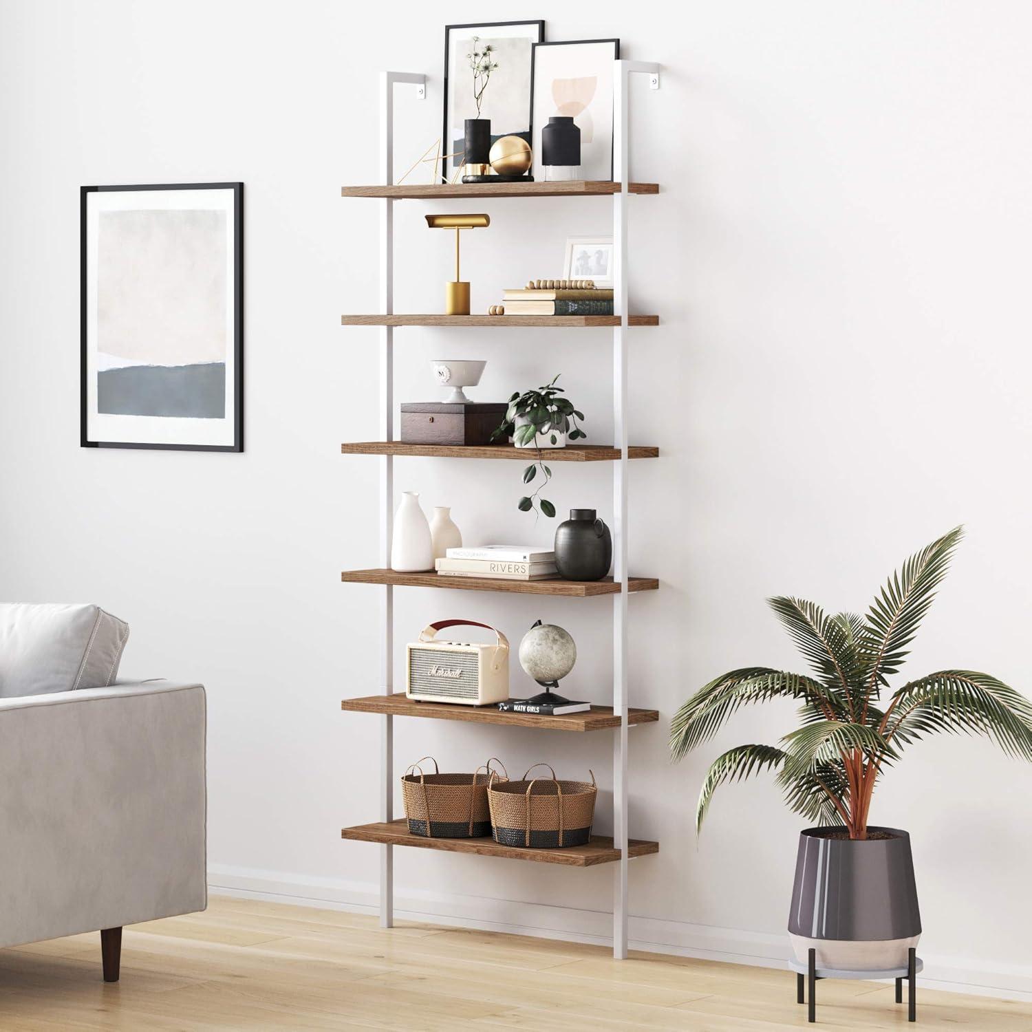 Nathan James Theo 6 Shelf Bookcase Softens Industrial Lines