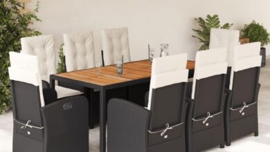 Opahdn 9 Piece Patio Dining Set Yard Dining That Fits You