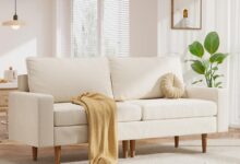 Pamapic 81” W Loveseat Sofa fits your small living room