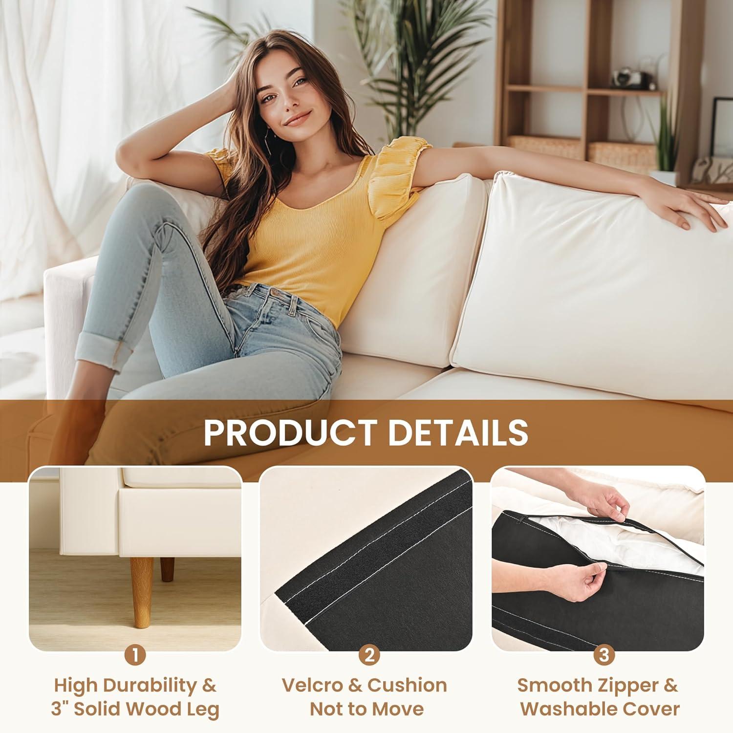 Pamapic 81'' W Loveseat Sofa fits your small living room