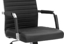 Ribbed Office Chair High Back Pu Leather For Your Desk