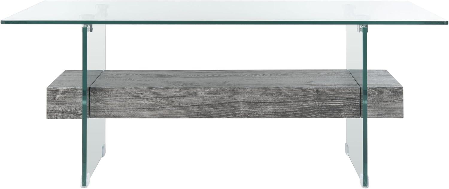 Safavieh Kayley Glass Coffee Table Framing The Seating Area