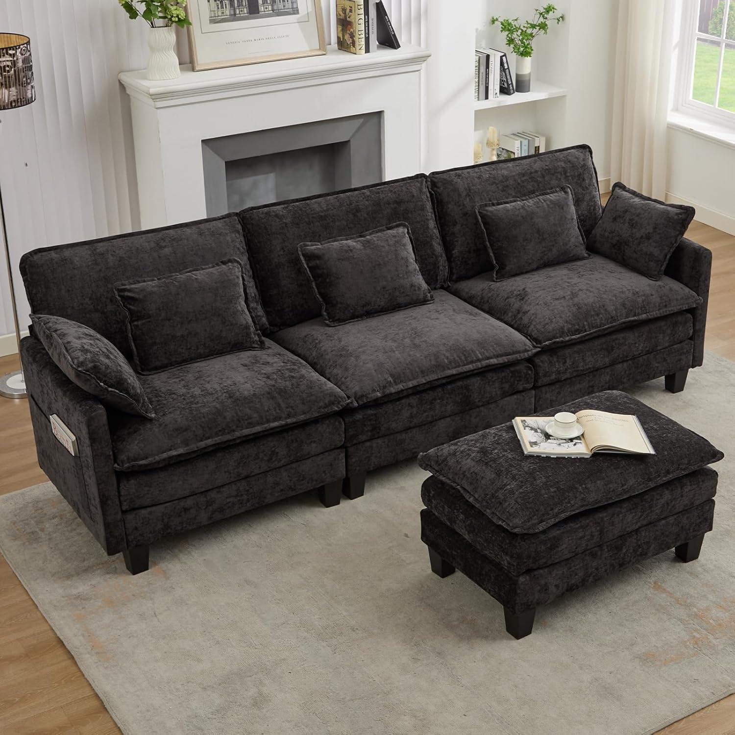 Samery 113 L Shaped Chenille Sectional Framing A Living Area