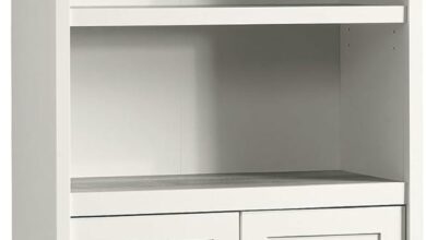 Sauder Cottage Road Bookcase In Soft White Settling A Corner