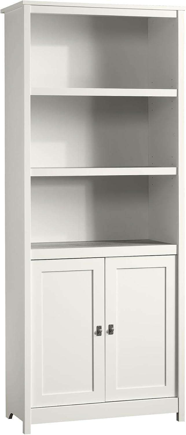 Sauder Cottage Road Bookcase In Soft White Settling A Corner