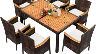 Shintenchi 7 Piece Patio Dining Set How It Fits Your Deck