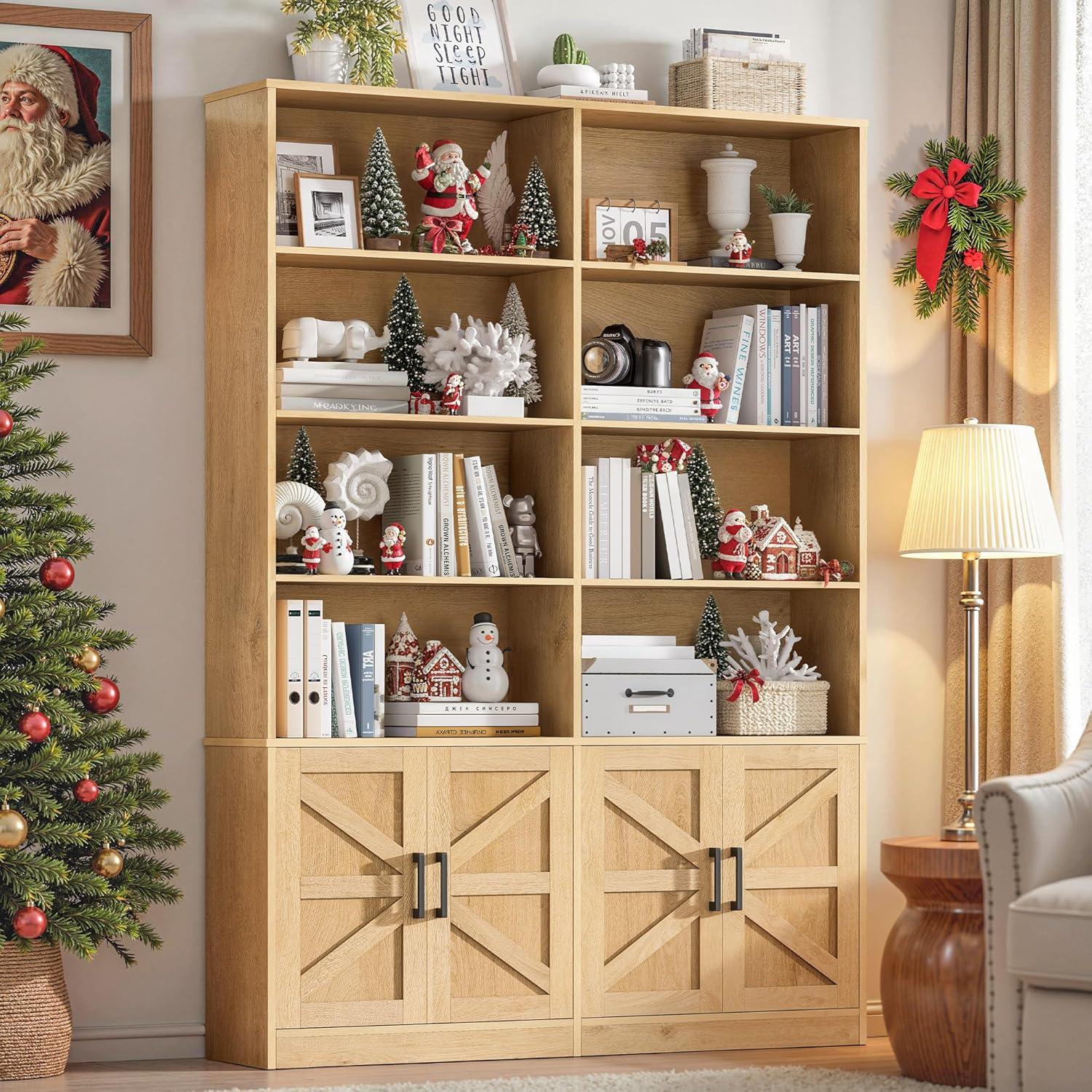 Standifurno 71in Bookshelf With 4 Doors Fits Your Space