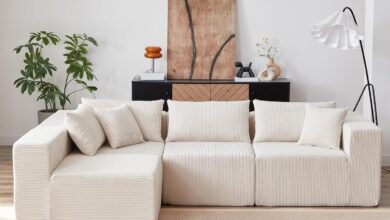 Sunset Calm Around A Corduroy Modular Sectional Sofa