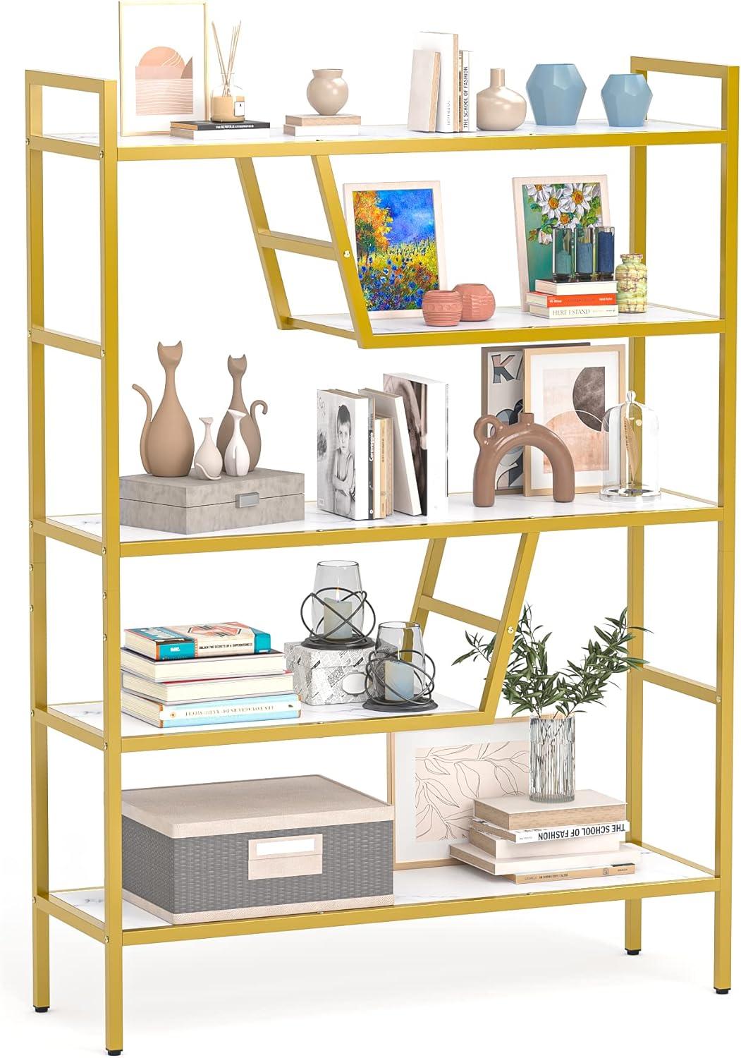 Teraves 5 Tier Adjustable Bookshelf Fits Your Compact Space
