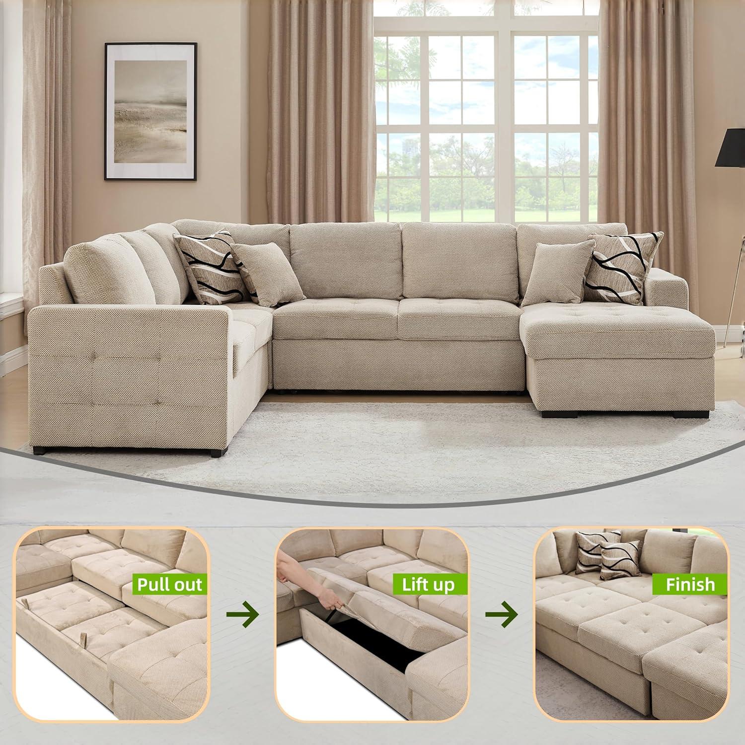 THSUPER‌ 123'' Sectional: How it fits your living ‌room