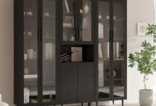 TUSY 71″ H Glass Door Cabinet – fits your tight space