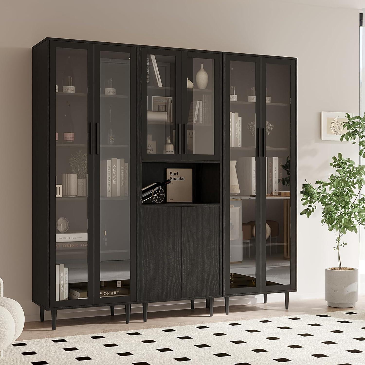 TUSY 71″ H Glass Door Cabinet – fits your tight space