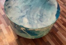 Tuzech Natural Multi Resin Grey Epoxy Table Your Coastal Touch