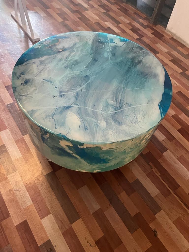 Tuzech Natural Multi Resin Grey Epoxy Table Your Coastal Touch