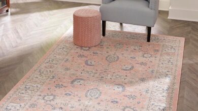 Unique Loom Whitney Collection Powder Pink In Your Space