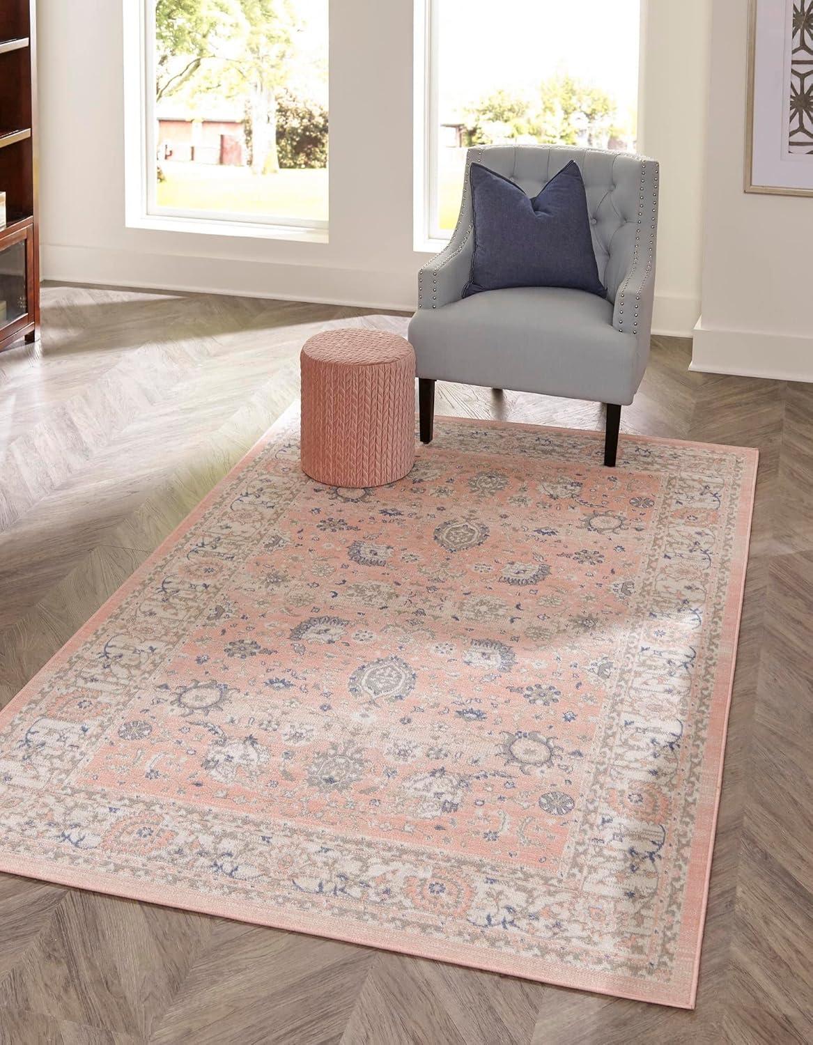 Unique Loom Whitney Collection Powder Pink In Your Space