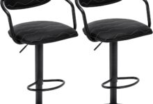 Vecelo Bar Stools Set Of 2 Steady Seating For Your Island