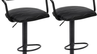 Vecelo Bar Stools Set Of 2 Steady Seating For Your Island