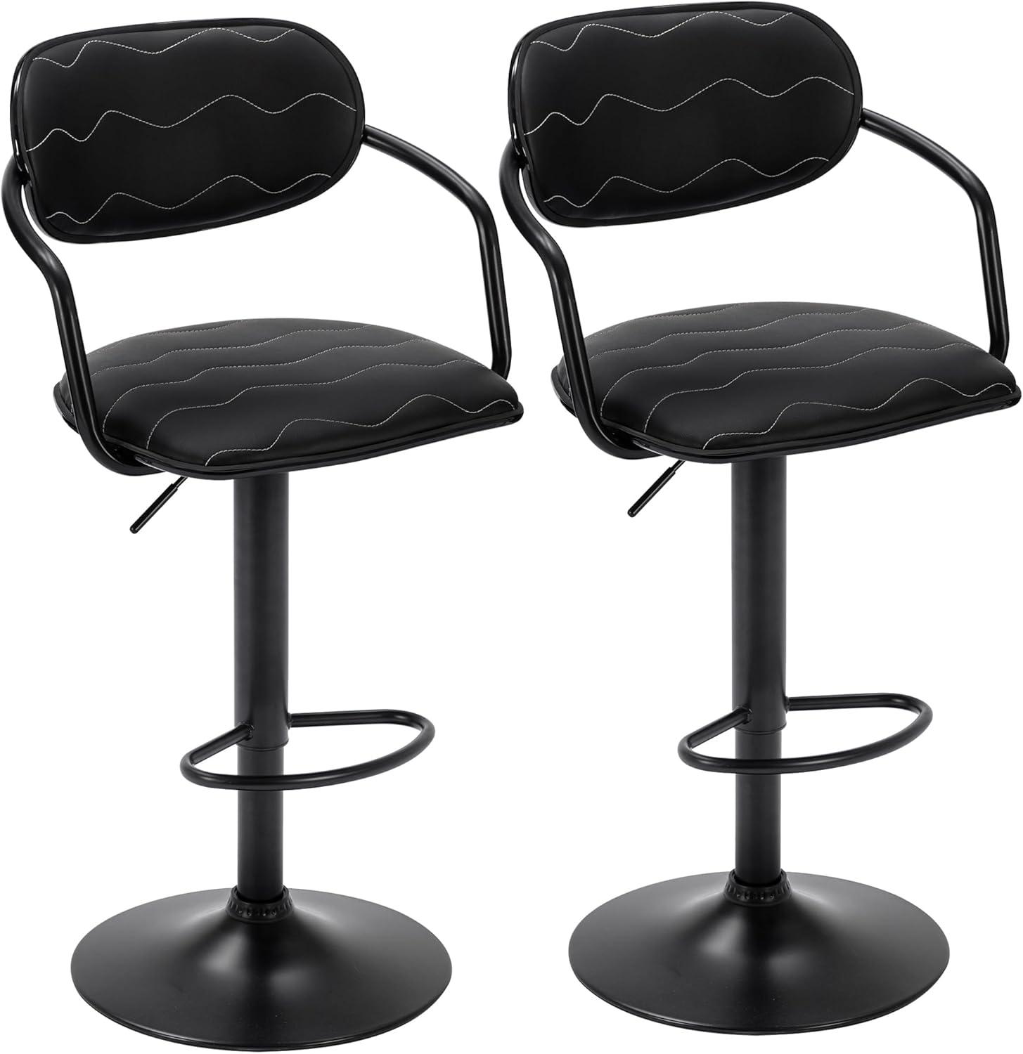 Vecelo Bar Stools Set Of 2 Steady Seating For Your Island