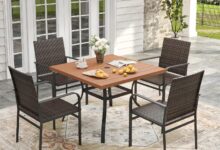 Vicllax 5 Pieces Outdoor Dining Set Fits Your Small Patio