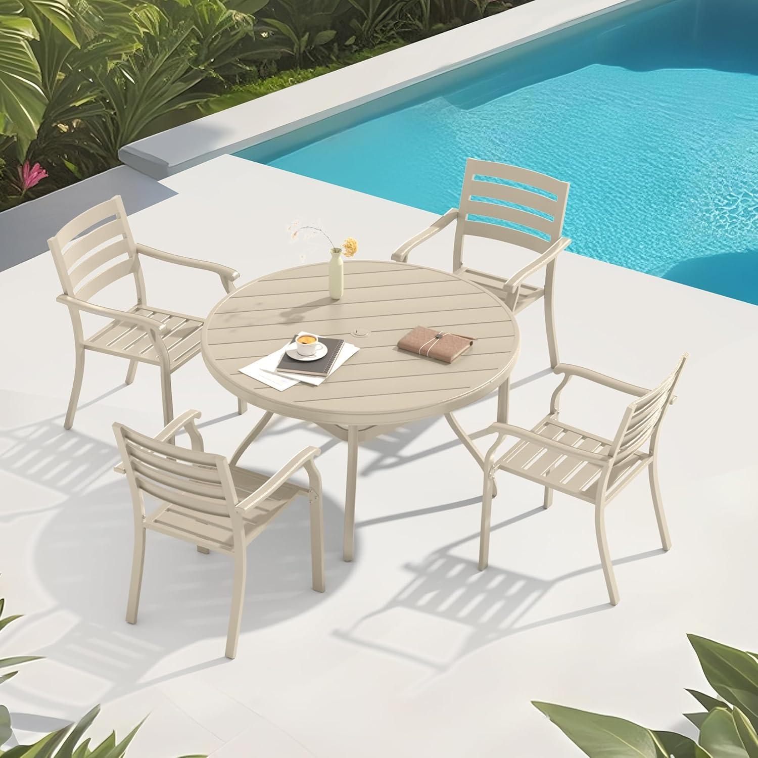Yozma 5pcs Outdoor Patio Dining Set Fits Your Deck
