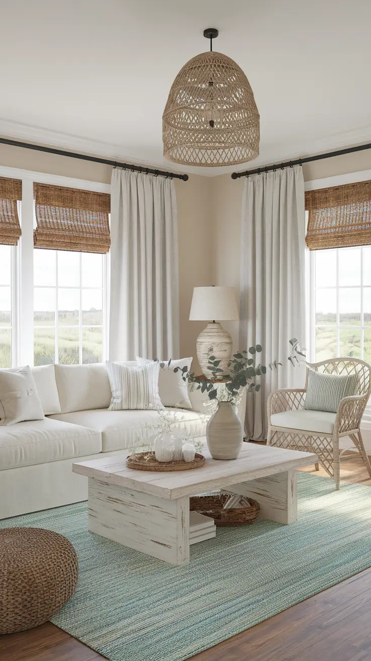 Blue Farmhouse Living Room