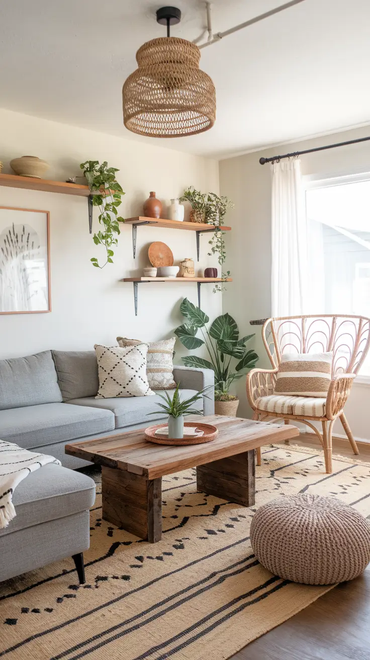 Boho Farmhouse Living Room
