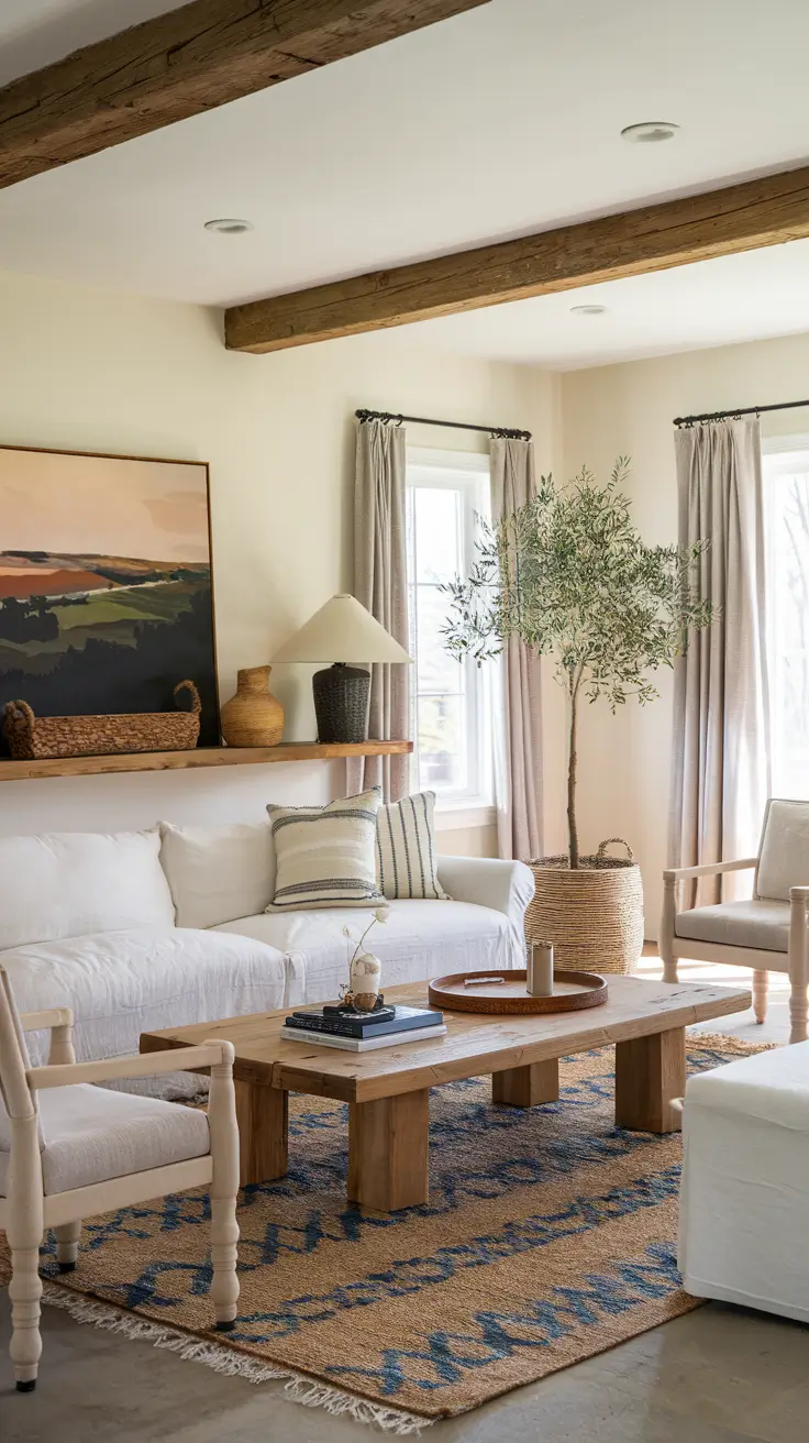 Sage Green Farmhouse Living Room