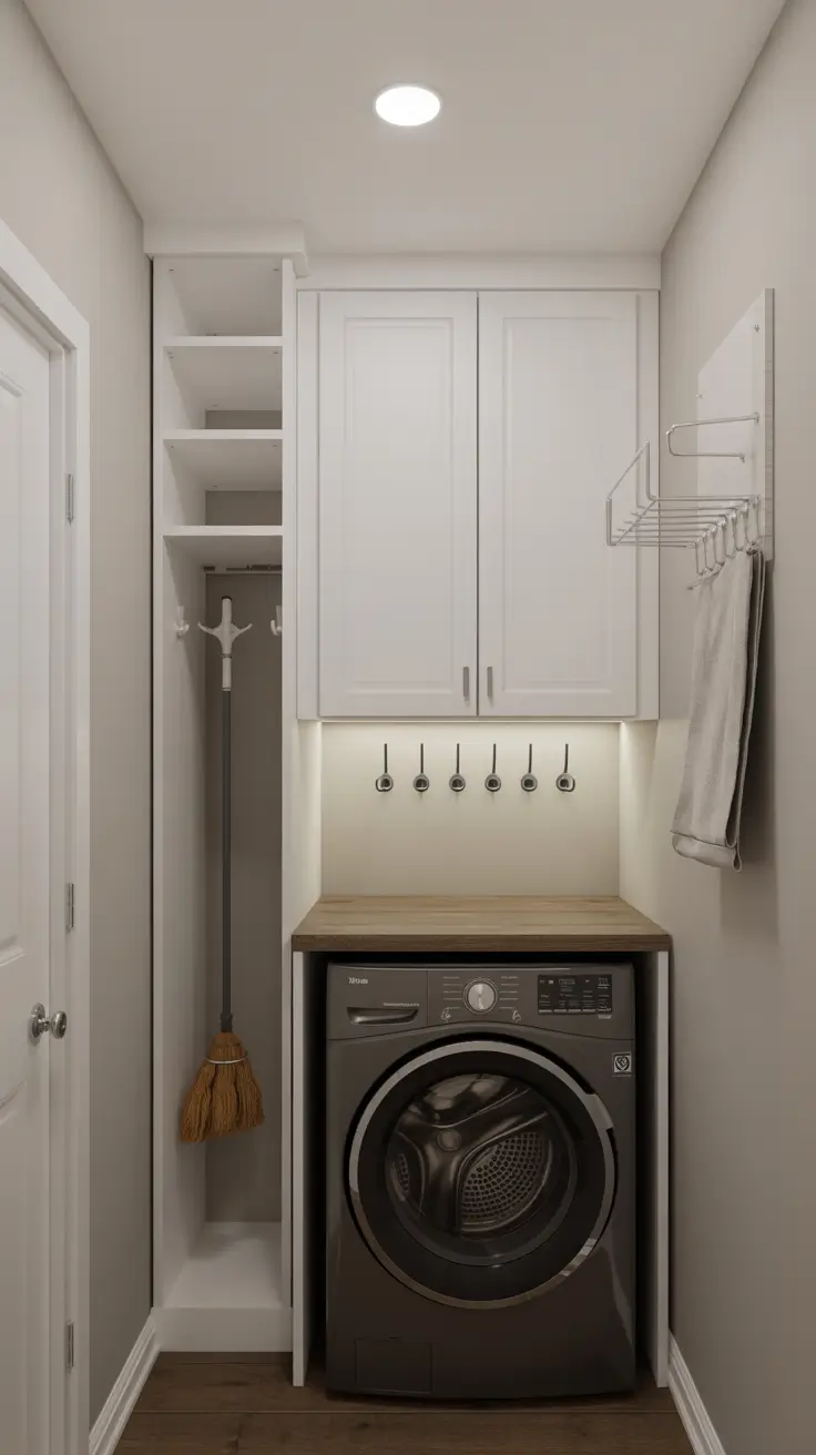 Stacked Washer Dryer with Storage Cabinet