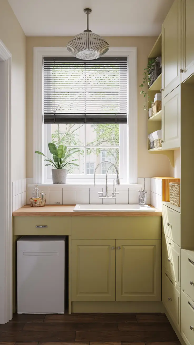 Sink Area with Open Shelf and Splash Guard