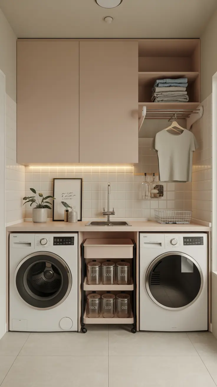 Vertical Storage in Laundry Room