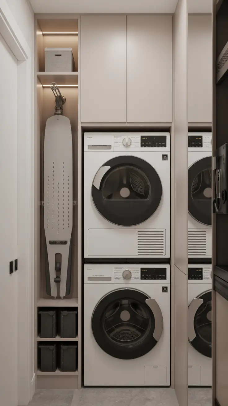Stackable Washer Dryer with Storage