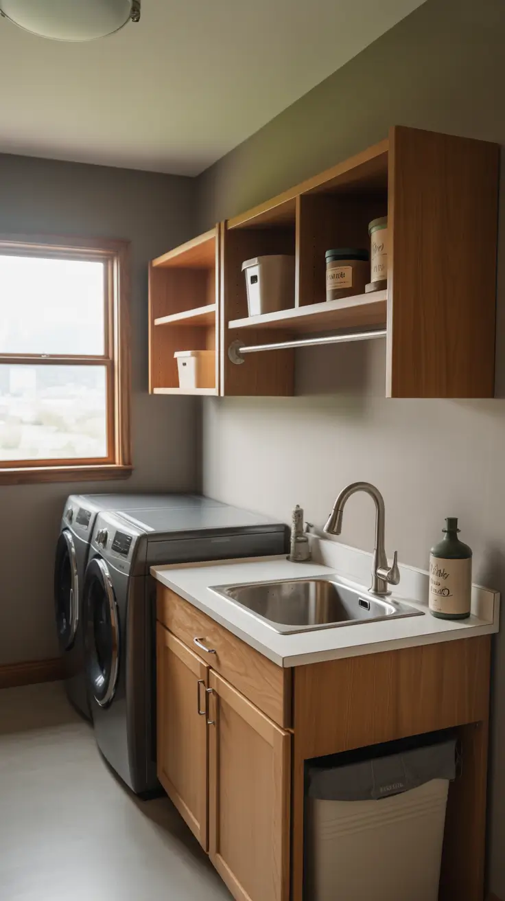 Laundry Sink with Organized Storage
