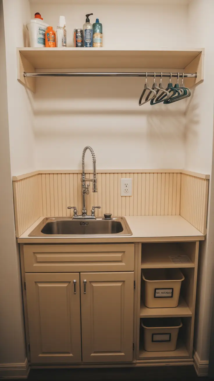 Organized Laundry Sink Area
