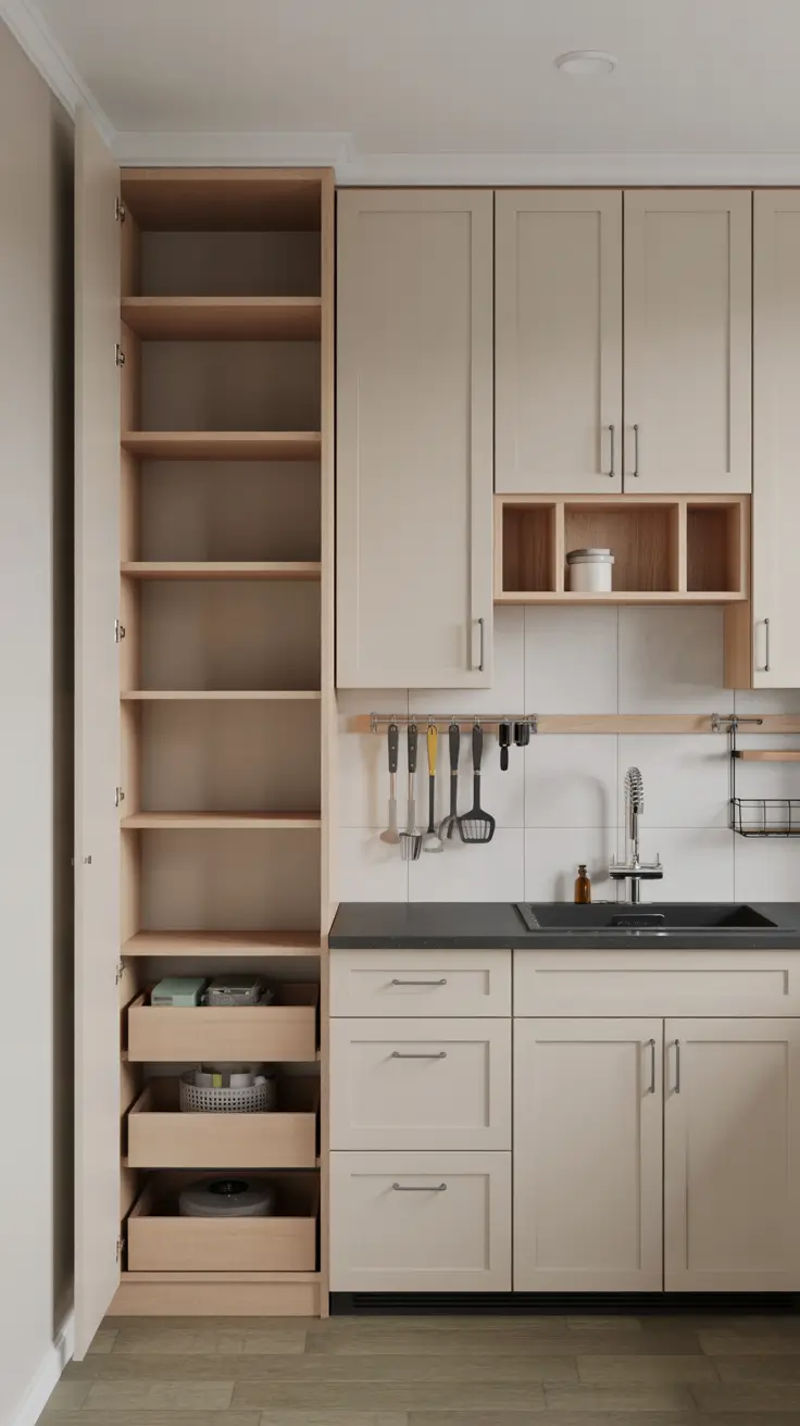 Vertical Storage in Laundry Room