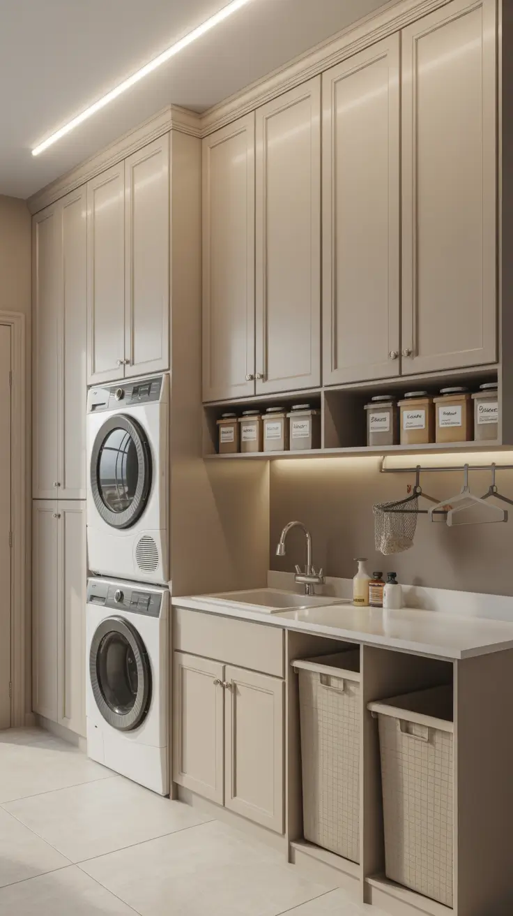 Compact Vertical Laundry Wall
